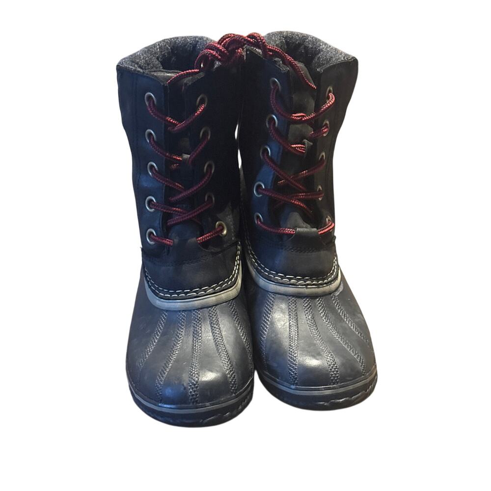 Sorel Women's Slimpack Lace II Black Leather Boots Size 10 US